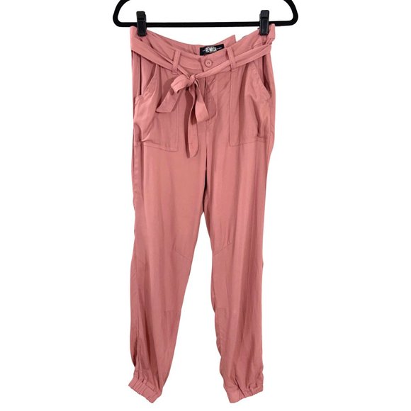 Rewash Pants - NWT Dusty Rose Pants with Tie Waist Belt